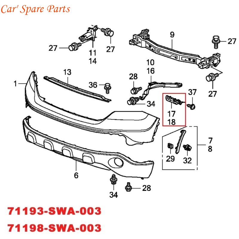 Y4UA 2Pcs Front BumpersBracket Left and Right 71193-SWA-003 71198-SWA-003