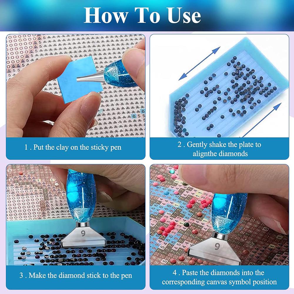 Harz Diamantmalerei Stift Diamantmalerei Werkzeug und Zubehör Punktbohrer Stift mit Metallspitzen Handwerk Nagelkunstwerkzeuge