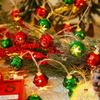 1pc Christmas Metal Bell Light String LED Red & Green Bell Garland String Lights For Home Bedroom Window Xmas Tree Party Decor
