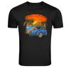 Vintage Beach Car Sunset Palm Trees Graphic T-Shirt