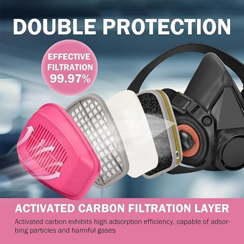 New Black 6200 Dust Mask Half Face Spray Paint Organic Vapor Chemical Gas Respirator 69021/60923 Filter Gas Mask Work Safety