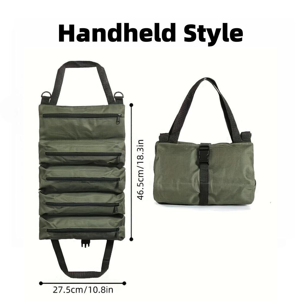Borsa Porta Attrezzi Arrotolabile Multifunzione Tessuto Oxford Impermeabile