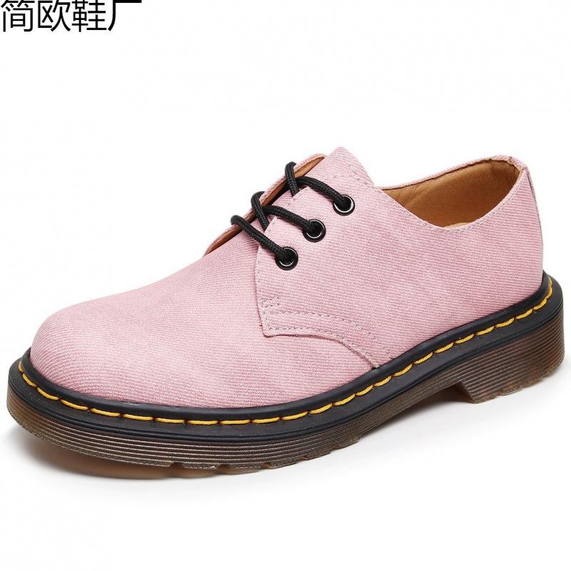 Zapatos bajos de lona con patrón, zapatos pequeños de cuero para hombre, botas cortas grandes de cuero, cabeza redonda, para parejas de hombres y mujeres, casual