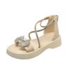 Butterfly Knot Sandals for Women's 2024 Summer New Fashion Korean Version Thick Soled Versatile Lightweight Comfort Single Shoes