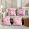 Art Pink Bow Cherry Lovely Kawaii Pillow Case Office Cushions Suitable For Sofa Car Bedroom Decorative Cushion Cover