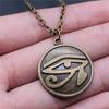 Hand of Fatima Eye of Horus Protection Amulet Pendant Antique Bronze Metal Women Collar Necklace Hot Sale