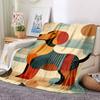 1pc Abstract Canine Lightweight Flannel Blanket, Comfortable and Warm Blanket, for Office and Camping Sofa Bed, Livingroom015