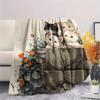 Peeking Cats  Print Flannel Blanket, High quality Comfortable for All Seasons, Home Decor, Warmth and Comfort