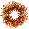 Harvest Wreath With Pumpkins Berries Vine Circle Halloween Thanksgiving Door Decor