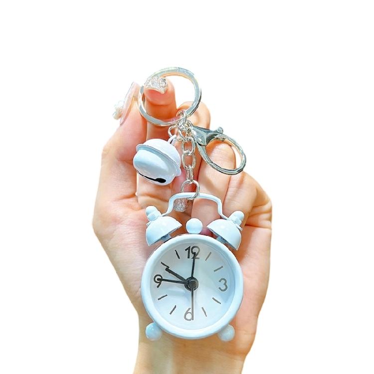 Strong Iron Alarm Clock Keychain Pendant Bag Hanging Keyring Car Bag Accessories Creative Activity Gift Giving белый
