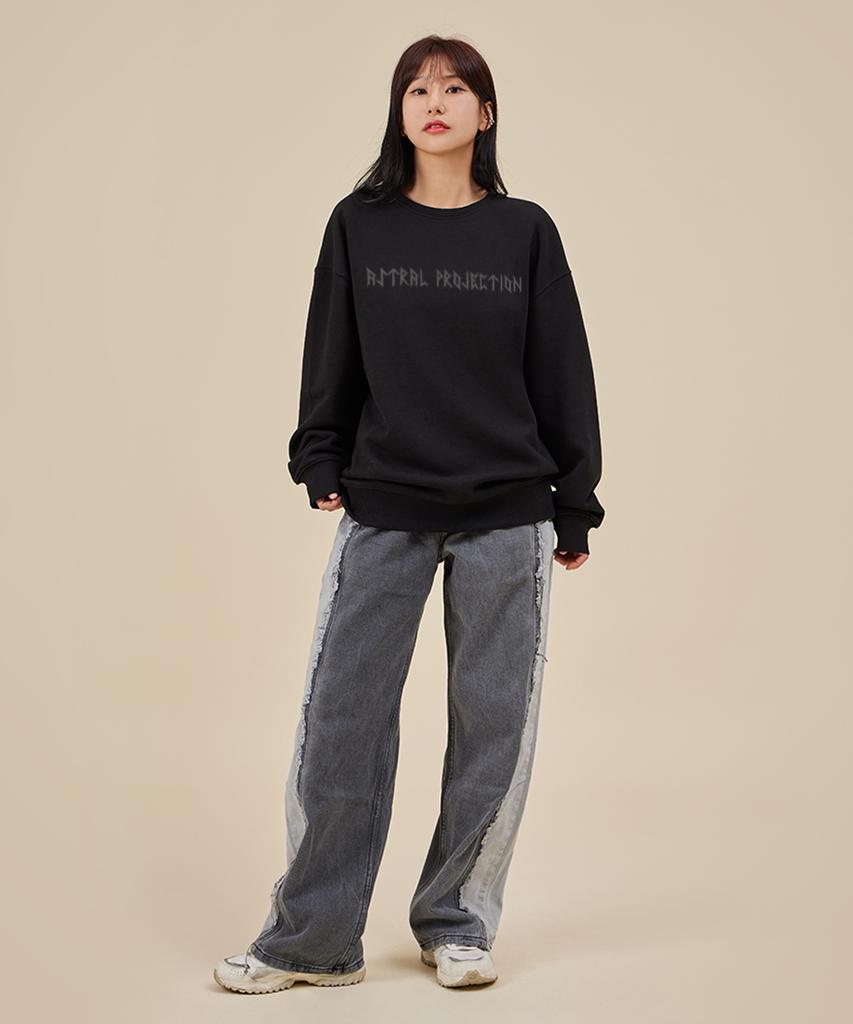 ASTRAL PROJECTION Ancient Monk Loose Fit Sweatshirt_Black