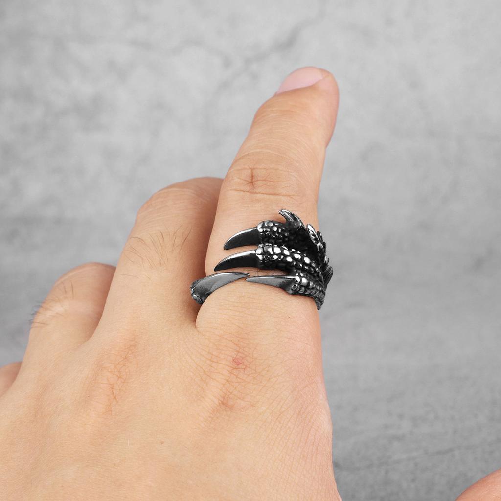 Evil Dragon Claw Stainless Steel Mens Rings Punk Hip Hop Personality for Male Boyfriend Biker Jewelry Creativity Gift