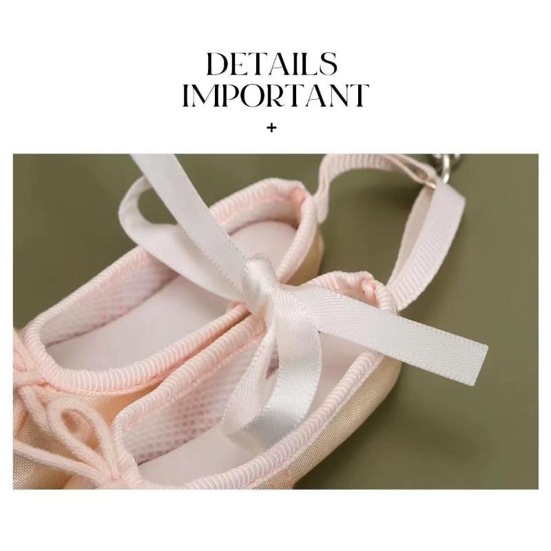 Vibrant Color Mini Satin Ballet Shoes Keychain Delicate Ribbon Bows Fashion Backpack Pendant for Dance Enthusiasts Holiday Gift