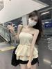 Elegant Off-Shoulder Milky Sweet Puffy Camisole Top