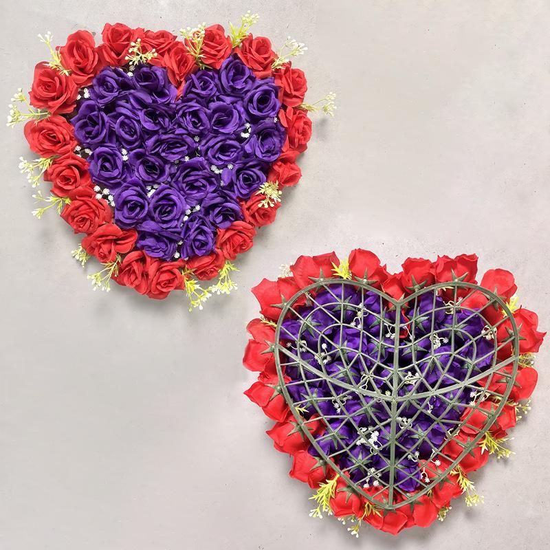 Cross Simulation Rose Heart Wall Decoration for Weddings - Hanging Décor for Home, Wedding Rooms, Cars, and More