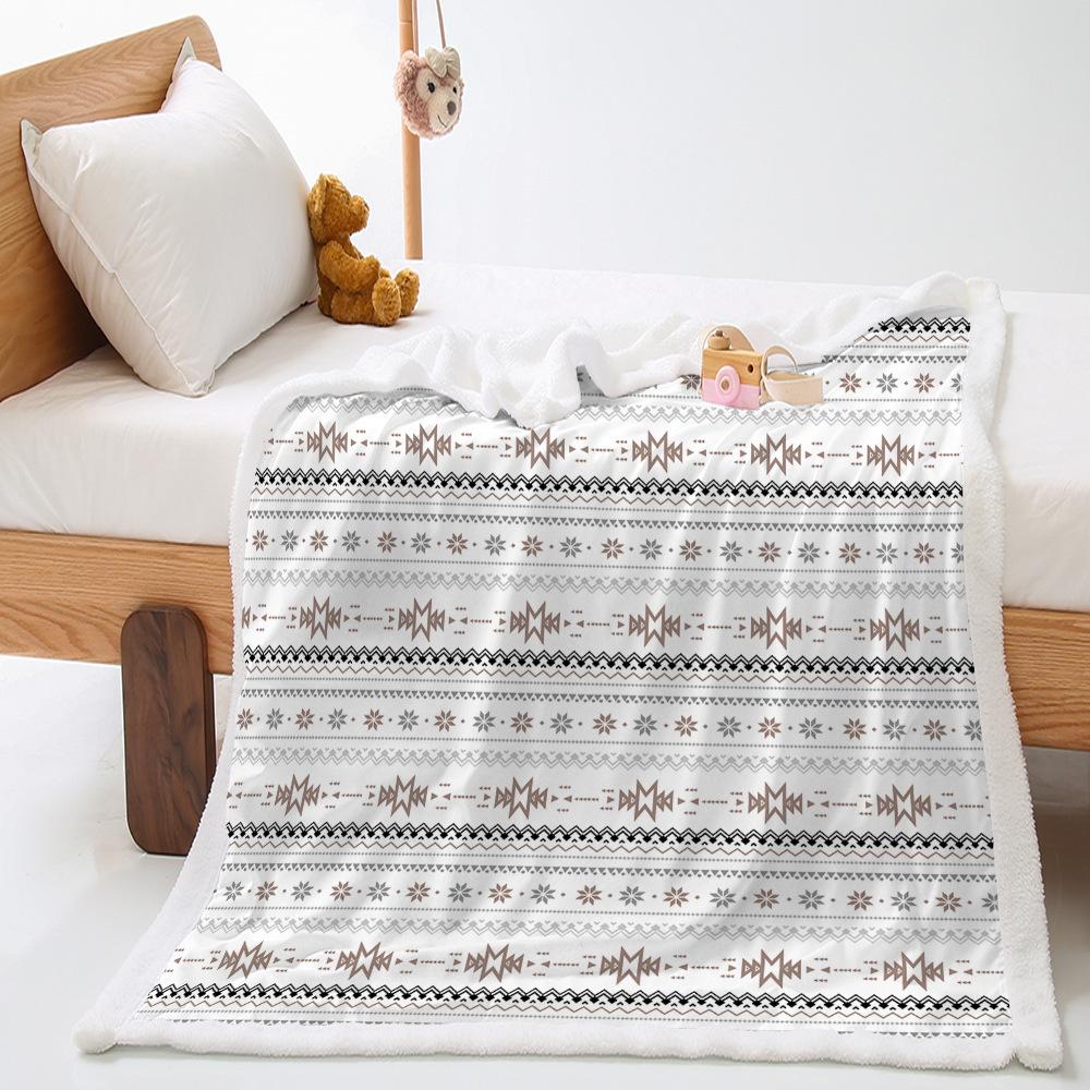 Blanket 2D Digital Printed Lamb Fleece Crystal Fleece Bohemian Blanket Blanket