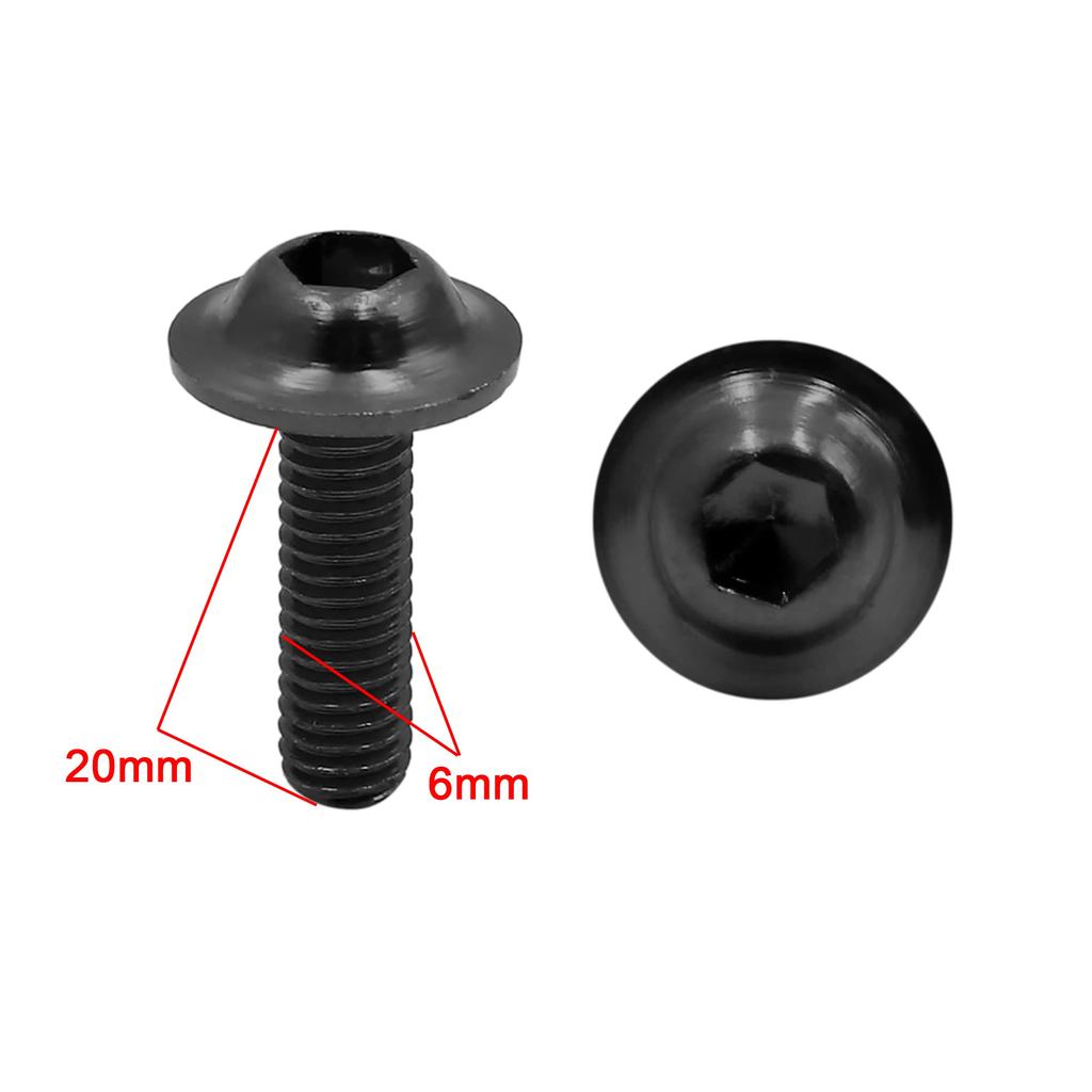 uxcell Motorcycle Bolt Screws, Hex Socket Bolts, Aluminum Alloy, Black, M6 X 20, 40 Pieces