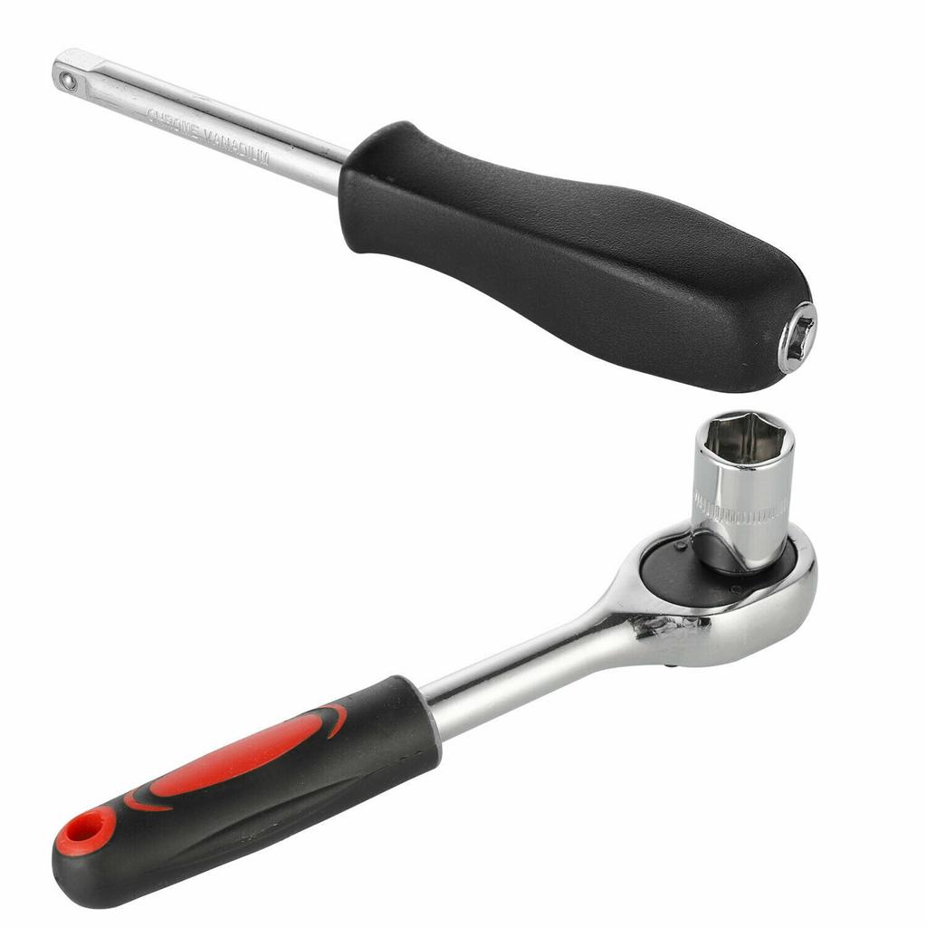 Socket Wrench Set, Wrench Socket Set With Rotating Handle, Extension Bar, Universal Joint, Sliding T-bar, Blowing Box For Household, Auto Repairing