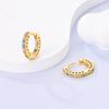 Gold Color Silver 925 Earring For Woman Round Sun Moon Heart Hoop Earring Original Jewelry