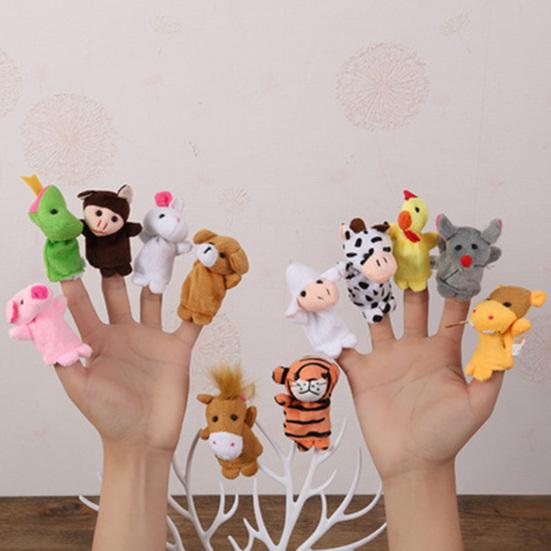 Cartoon Finger Puppet Set Plush Hand Puppets for Storytelling Early Education Soothing Doll Plush Toy Birthday Party Christmas Gifts