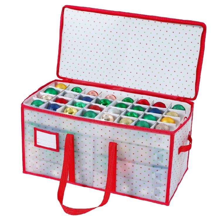 Space Saving Christmas Decoration Container 128 Compartment Organizers PP Materials Zippered Closure