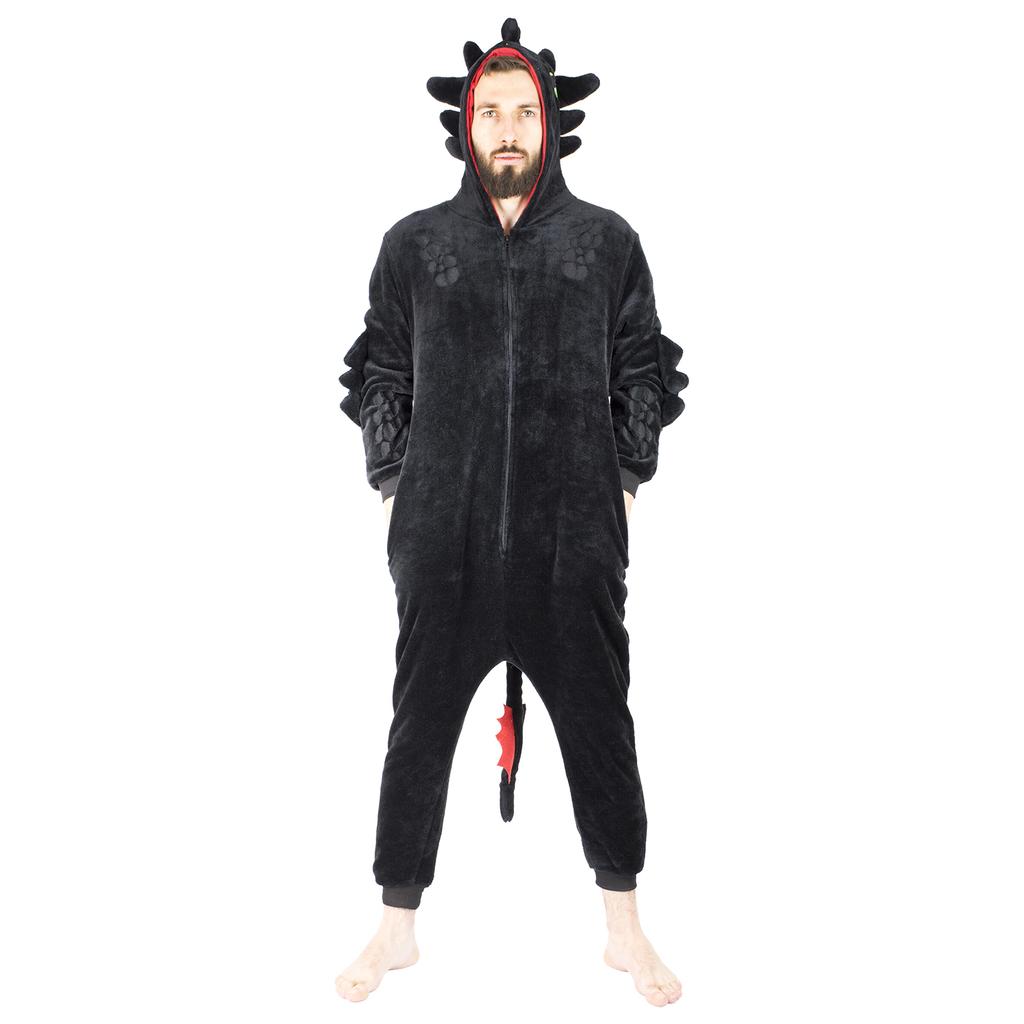 Kigurumi overal teplé pyžamo Night Fury Toothless pánský overal m S