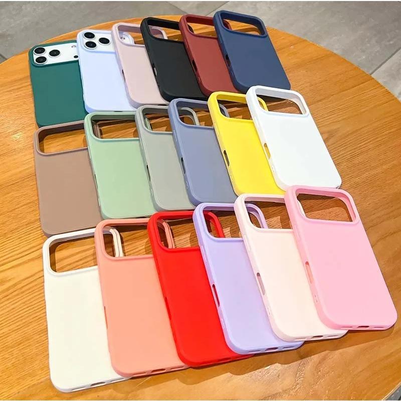 Luxury Matte Candy Color Silicone TPU Skin Feel Soft Case for IPhone 17 Air 16E 15 14 13 Pro Max Stain-Resistant Anti-Fall Cover