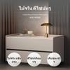sturdy Wood Modern Nightstand, Minimalist Italian 2Drawer Bedside Table, Storage Cabinet for