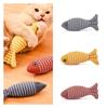 New Cross-border Pet Cat Toy Striped Linen Wave Fish For Self-entertainment