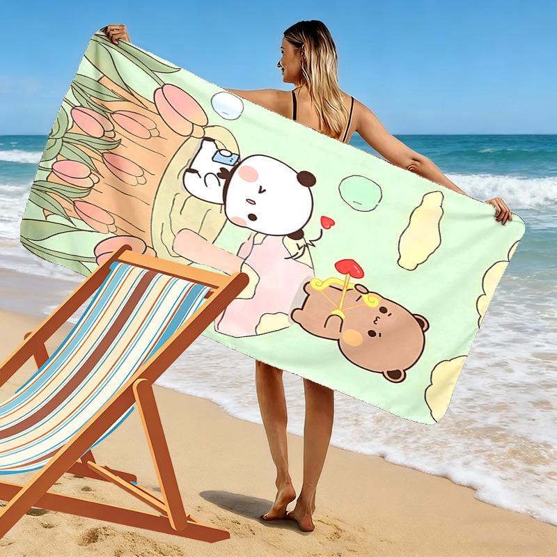 Bubu Dudu Print Strandtuch, Großes Weiches Schnelltrocknendes Handtuch für Strand Camping Schwimmen