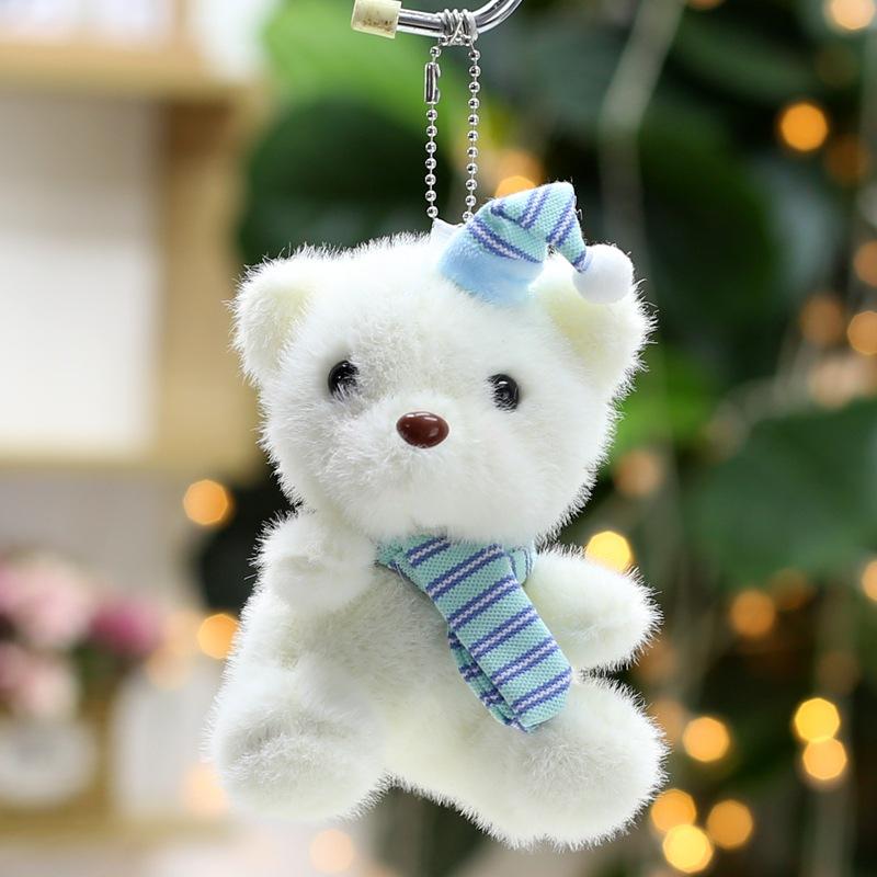 

Cute Birthday Hat Bear Pendant Plush Toy Doll Cartoon Teddy Bear Hanging Keychain Doll Doll 14cm