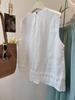240 Jin Women's Sleeveless Lace Linen Vest – Heavy-duty, High-grade, Loose Round Neck Summer Top