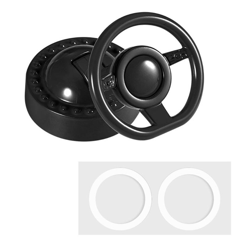 

Metal 3D Steering Wheel Pattern Push Start Button Cover For Cars With 3 Color Option Universal Fit Easy Installation