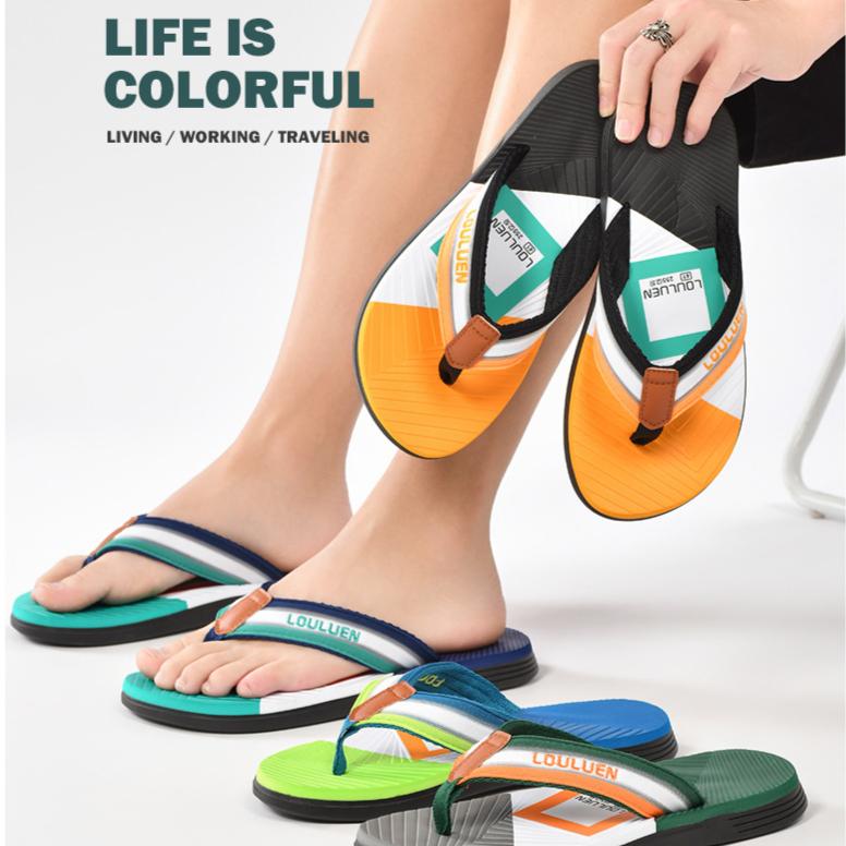 2025 summer new style flip flops men's anti slip outdoor beach slippers men's EVA casual sandals men's outdoor wear