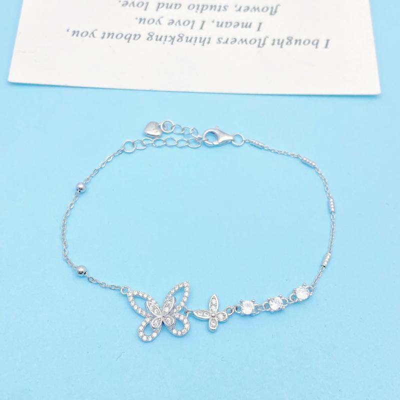 S925 Sterling Silver Hollow Butterfly Bracelet for Women - Exquisite, Simple, Light Luxury Design, Perfect Birthday Gift S925 Silver