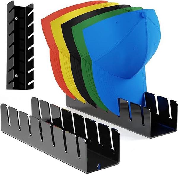 1Pc Hat Organizer for Baseball Caps with Anti-Slip Pad For Display and Storage,Space Saving Acrylic Hat Holder Hangers for Wall with Drilled