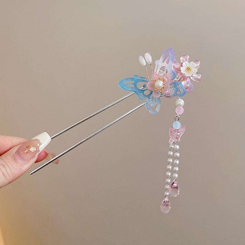 

Элегантная ретро заколка-кисточка для прически пучок ханфу - Женская металлическая заколка для волос в китайском стиле