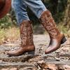 High-top men's leather boots, classic cowboy boots, packaged and shipped in P bags on the same day.