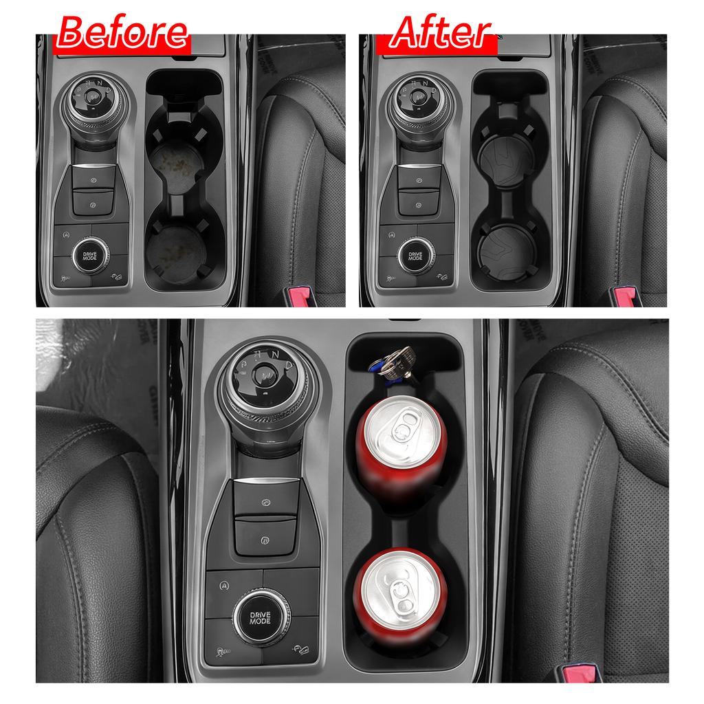 for Ford Explorer 2020-2024 (Not fit 2025+) Center Console Cup Holder Shock-Absorbing Storage Tray TPE Car Accessories