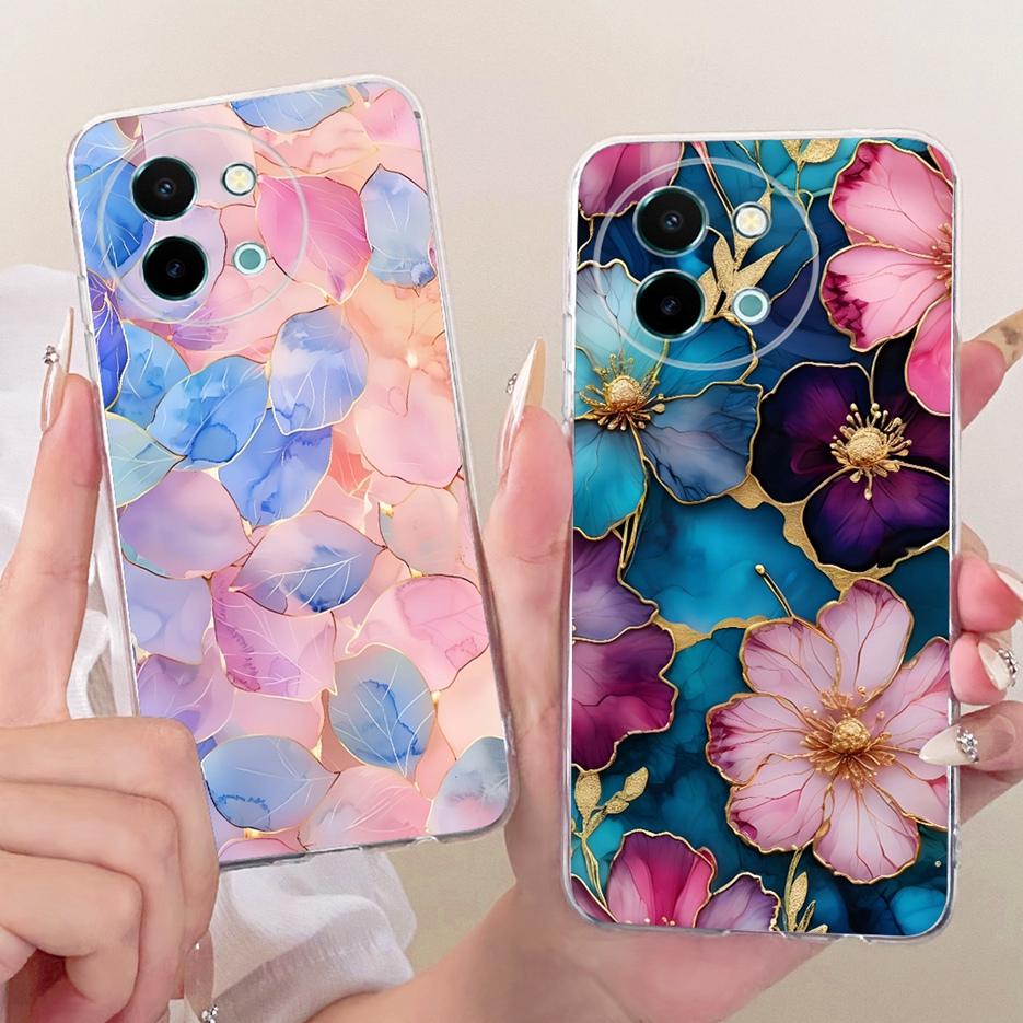 For Vivo Y38 5G Case Colorful Flowers Painted Cover Soft Slim Phone Case For Vivo Y58 5G V2355 Y 38 VivoY38 VivoY58 Fundas Coque