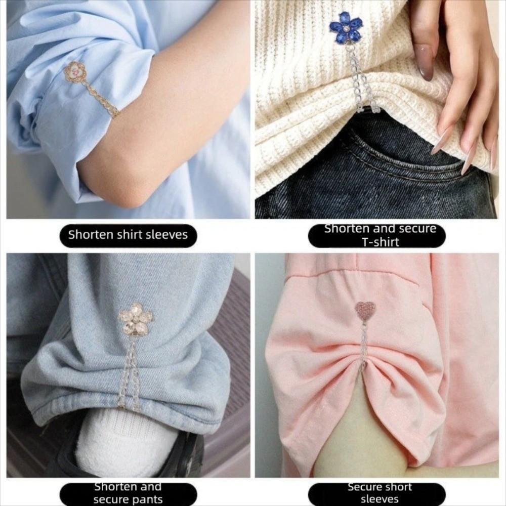 With Chain Magnetic Clothing Clips Legs Cuff Fixing Buttonless Clips Magnet Clips Shirts
