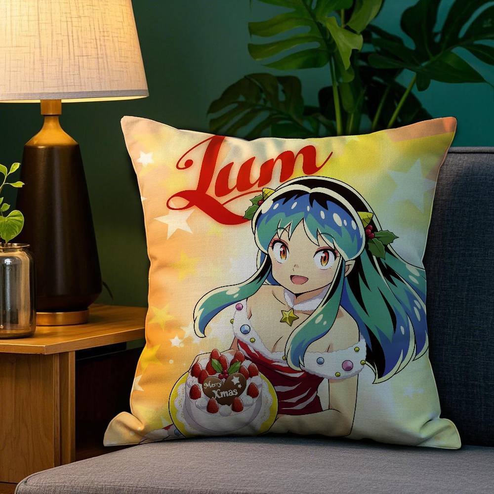 Anime Game U-Urusei Yatsura Pillow Case Plush Fabric Soft Double Sided Print Sofa Cushion Cover Throw Pillow Covers