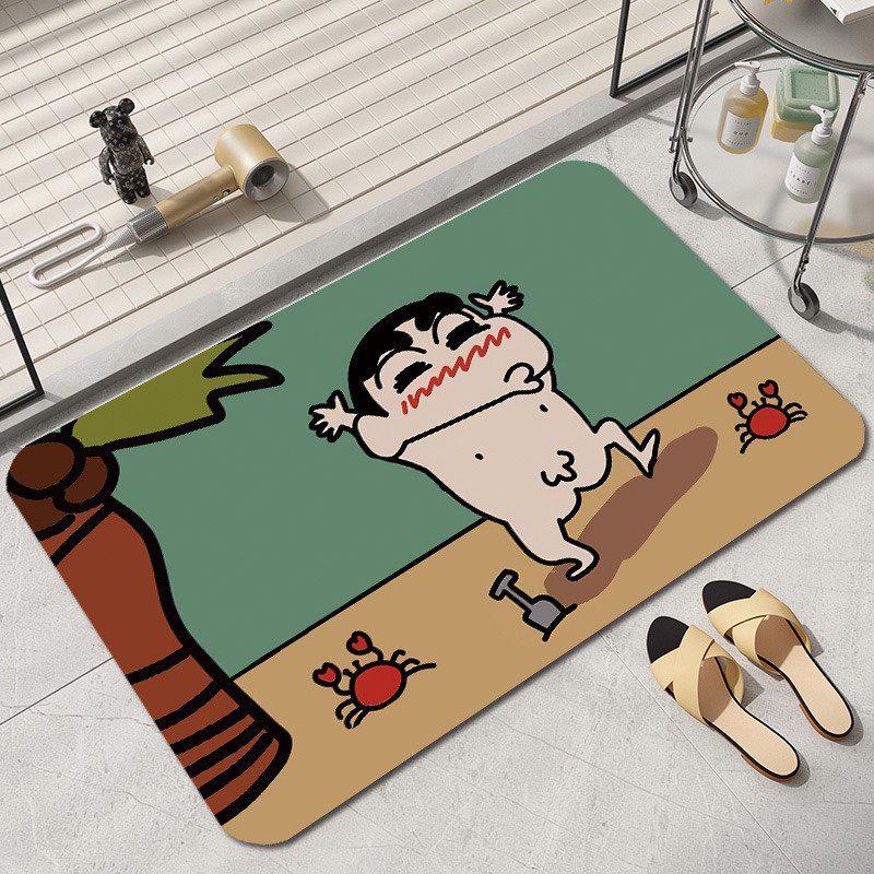 Cartoon Shin-chan Diatom Mud Bathroom Floor Mat - Dirt-Resistant, Easy Clean & Wear-Resistant