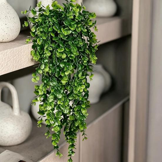 Weatherproof Hanging Plants for Garden Artificial Plant Vines, Flexible Plastic Rattan Waterproof Fake Decorative Window Frames No