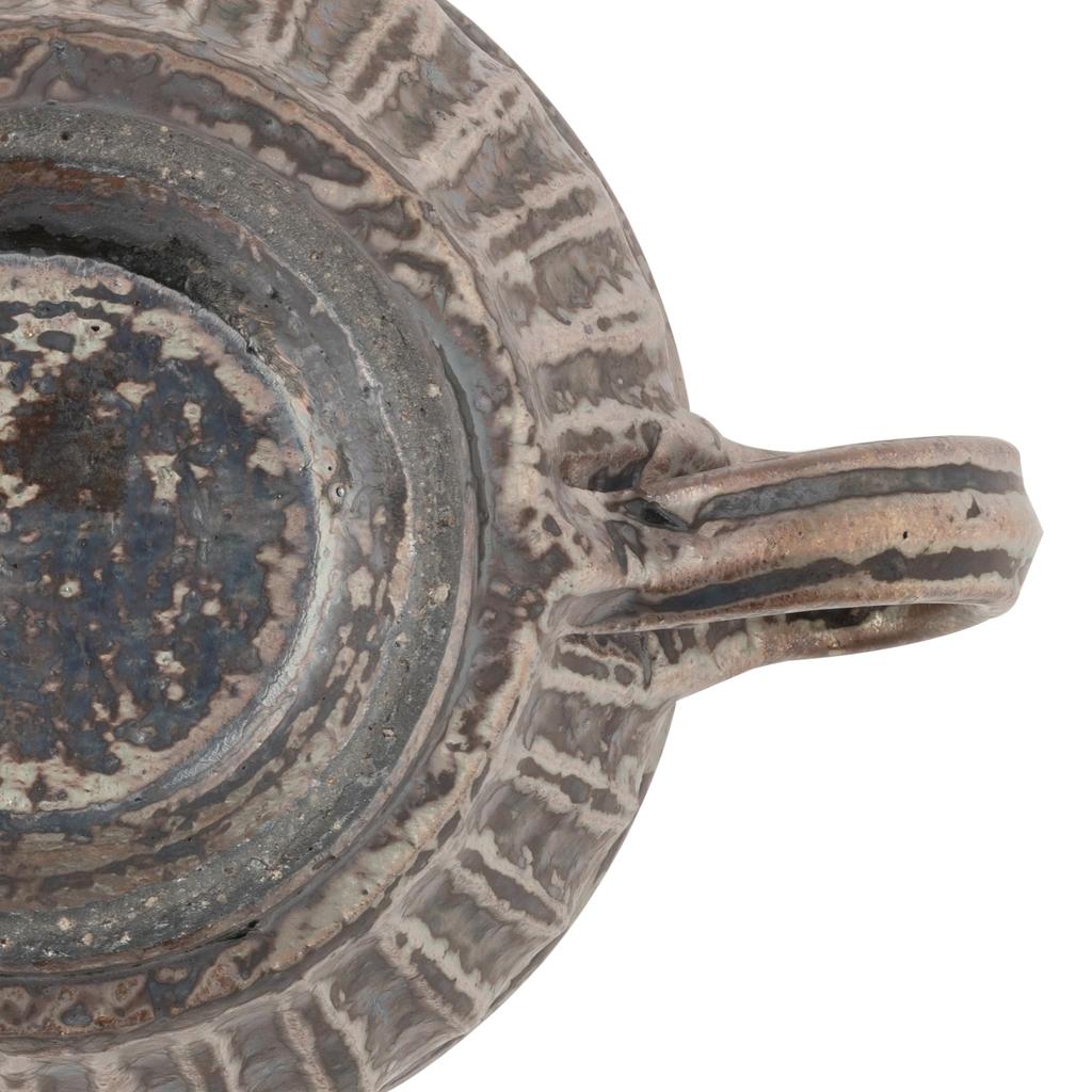 Marui Seito Shigaraki Ware Hechimon Suppentasse, 350 ml Fassungsvermögen, Schwarze Glasur, MR-3-4414