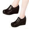 Four Seas Anti Slip and Waterproof Platform Comfortable and Casual Women's Shoes Slope Heel Middle Heel Women's Single Shoes
