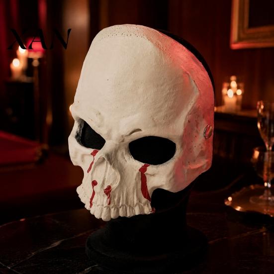 Lightweight PU Foam Skull Mask Halloween Skeleton Mask, Scary with Side Clip, Creepy Horror for Parties Haunted House Cosplay Masquerade Non-burdening