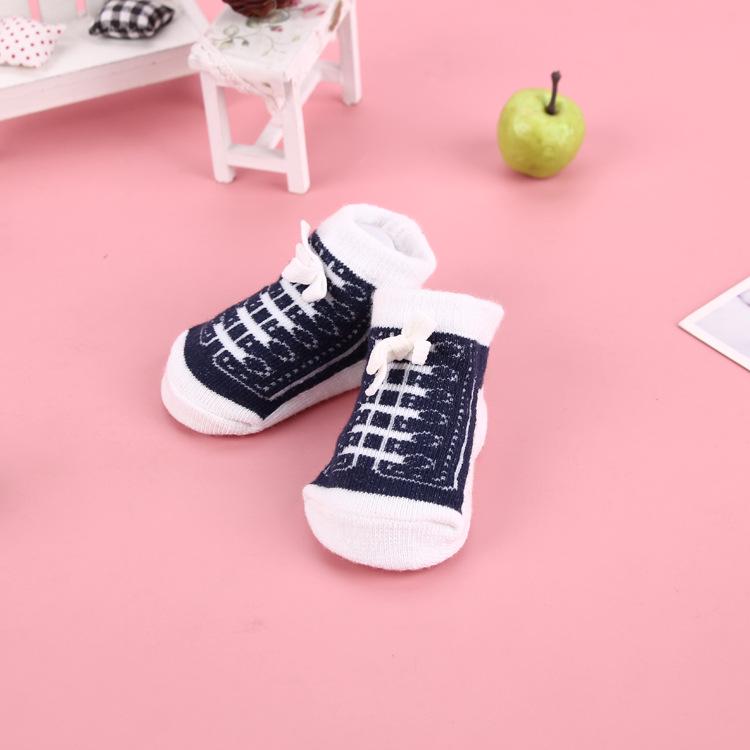 Fashionable Cute Shoe-Style Breathable Cotton Baby Socks for Autumn & Winter