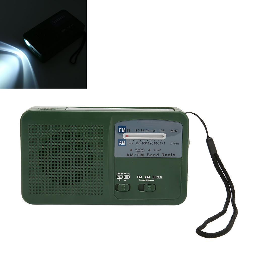Solar Hand Crank Radio Multifunction Portable Rechargeable Emergency Radio with LED Flashlight for Camping Outdoor