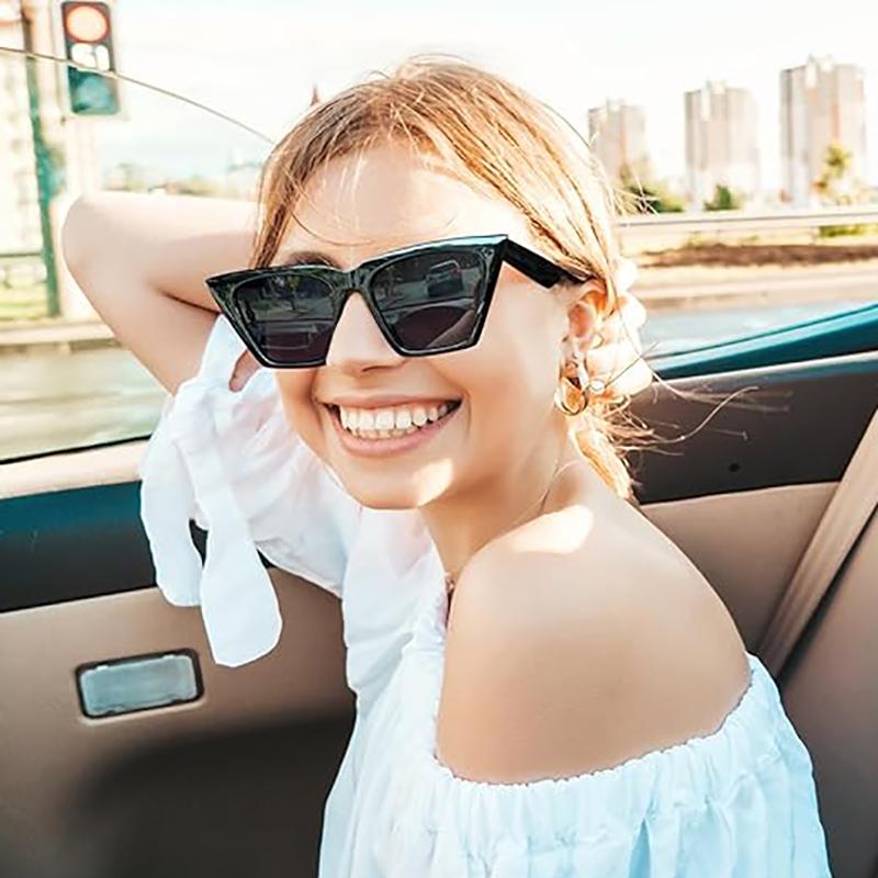 Fashion Square Sonnenbrille Herren Damen Übergroße Cat Eye Sonnenbrille Klassische Outdoorbrille